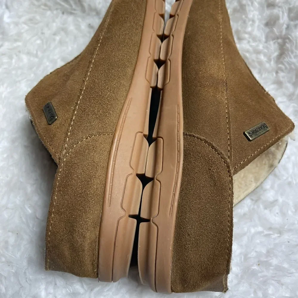 Bear Paw Bruce Men  suede slippers wool blend lining sheepskin footbed SZ10